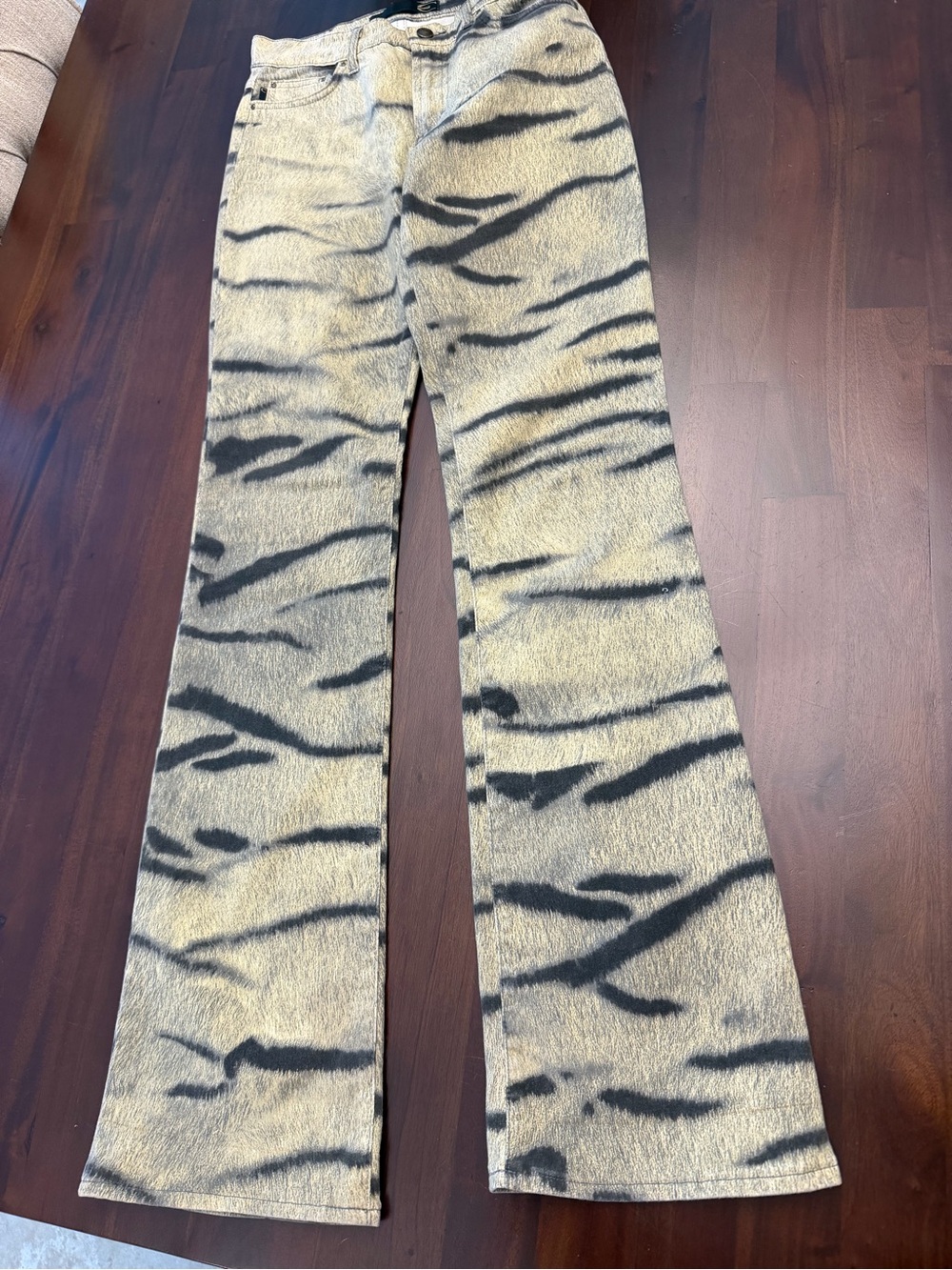 Vtg Just Cavalli 2000s Tiger Print Flared Pants - Picture 2 of 8